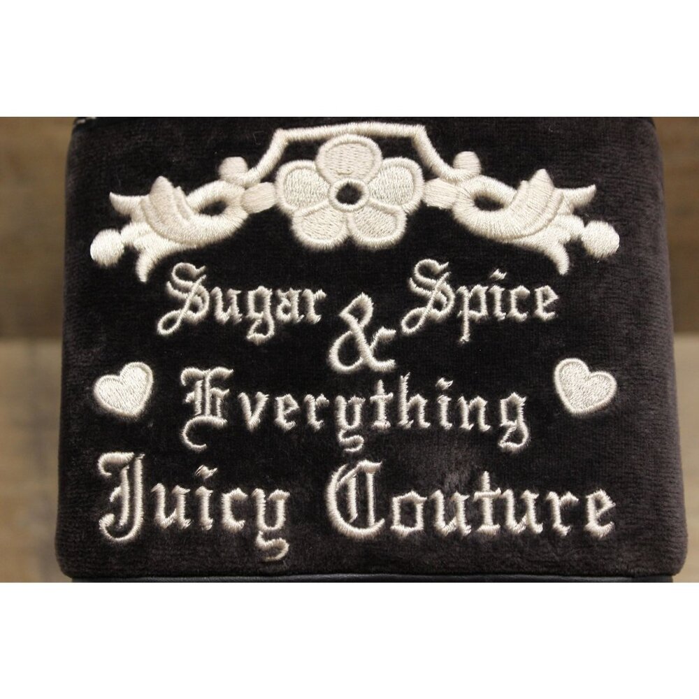 JUICY COUTURE Sugar & Spice Velour Train Case Y2K Embroidered Makeup Bag - Picture 11 of 16